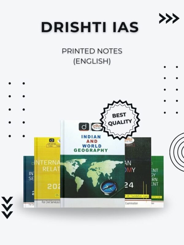 Drishti IAS Prelims and Mains Printed Notes – Complete English Medium Set for UPSC
