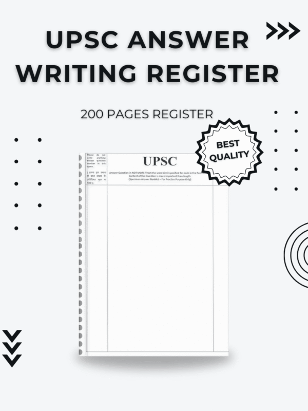 Premium UPSC Answer Writing Register – 200 Pages for Aspirants
